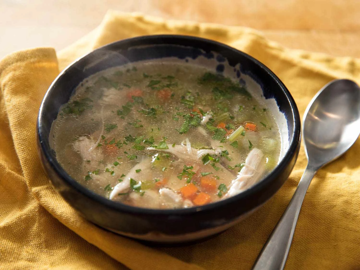A bowl of hot soup